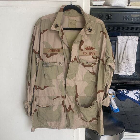 Custom Vintage Camouflage Jacket with Smile Design. XL/Long - Picture 3 of 6